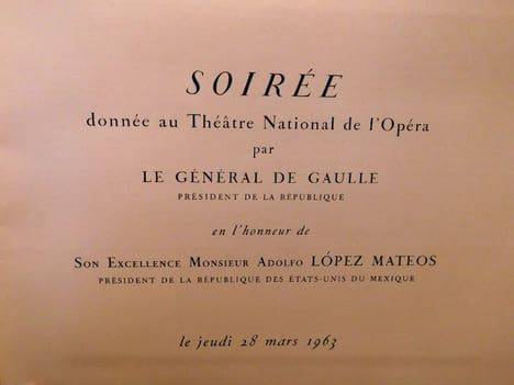 Programme de la Soirée donnée à la Comédie Française par Le Général De Gaulle Président de La République Française Président de la République des ...