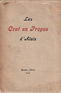 Les cent un propos d'Alain