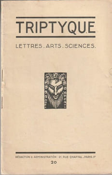 TRIPTYQUE LETTRES. ARTS. SCIENCES. N°20 . . Durtain Luc, Barjac Claude, Cabanel Jean, Paulin André, Loup (Dr).