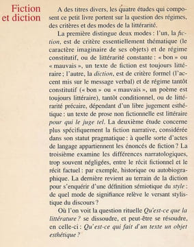 Fiction et diction.. Genette Gérard