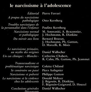 Le narcissisme à l'adolescence Colloque de Monaco (Journal de psychanalyse de l'enfant N°7)