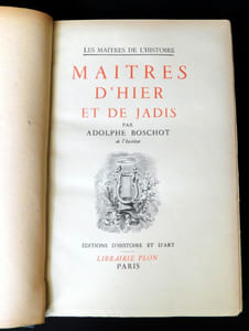 Maîtres d'hier et de jadis. 