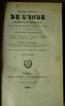 Histoire générale de l'Inde ancienne et moderne, depuis l'an 2000 avant J. C. jusqu'à nos jours.. Marlès (Jules Lacroix de )