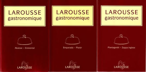 Larousse gastronomique. Complet en trois volumes.