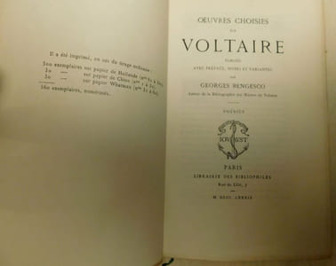 Oeuvres de Voltaire. Poésies . Publiées avec préface, notes et variantes Par Georges Bengesco. 