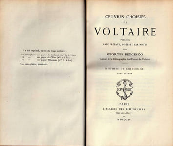  Oeuvres choisies de Voltaire publiées avec Préface, Notes et Variantes Par Georges Bengesco. Histoire de Charles VII. Tome 1 - Tome 2 , suivi des anecdotes sur Pierre Le Grand et d'extraits de l'Histoire de Russie. 