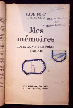 Mes Mémoires. Toute la vie d'un poète 1872-1944.. Fort (Paul)