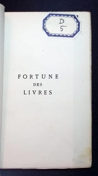 Fortune des Livres. . Dinar André (André Delpeuch ?)