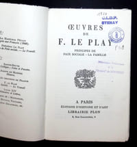 Oeuvres de F. LE PLAY - Principes de Paix sociale - La famille.