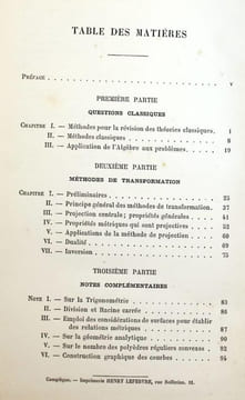 Introduction à l'étude de la géométrie Moderne. . Bioche (Charles)