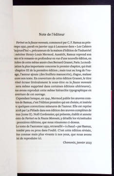 FARINET ou la fausse monnaie. . RAMUZ