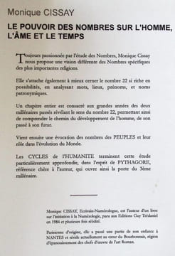 Le pouvoir des nombres sur l'homme, l'âme et le temps. . Cissay Monique