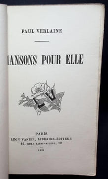 Chansons pour elle. . Verlaine (Paul)