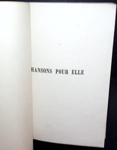 Chansons pour elle. 