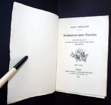 Romances sans paroles . Arietes oubliées - Paysages Belges - Birds in the night - Aquarelles. . Verlaine (Paul)