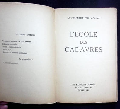 L'école des cadavres. . Céline (Louis-Ferdinand)