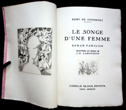 Le songe d'une femme. Roman Familier. Gravures au burin de Jean-Émile Laboureur.. Gourmont ( Rémy de )
