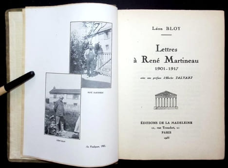 Lettres à René Martineau 1901-1917 ; avec une préface de Raymond Talvard.. Bloy (Léon)