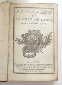 Almanach de la ville de Lyon pour l'Année 1768. 
