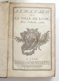 Almanach de la ville de Lyon pour l'Année 1768.