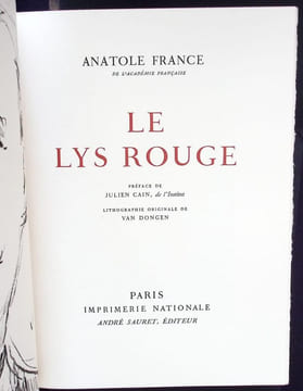 Le lys rouge.. France (Anatole) - [ Van Dongen ]. 