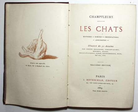 Les chats. Histoire, moeurs, observations, anecdotes.. Champfleury (Jules François Félix Husson)