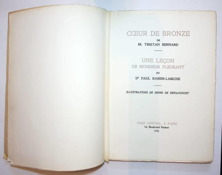 Coeur de Bronze, "Cur de bronze", comédie en un acte.Une leçon de Monsieur Fleurant.. Bernard (Tristan ) -  Labiche (Paul-Rabier) - Renaucourt ( Henri ...