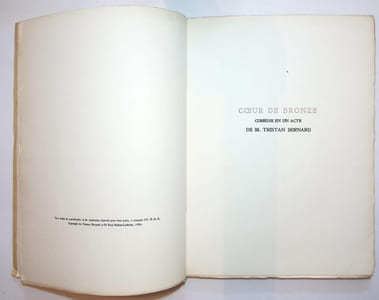 Coeur de Bronze, "Cur de bronze", comédie en un acte.Une leçon de Monsieur Fleurant.