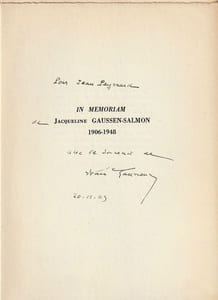 Jaqueline Gaussen-Salmon, Sa Vie Son uvre 1906-1948.