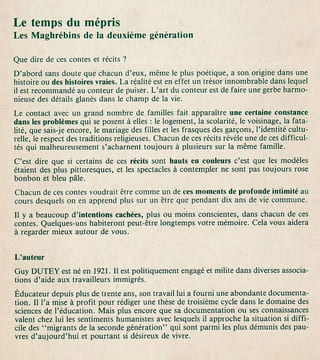 Le temps Du mépris. Dutey Guy