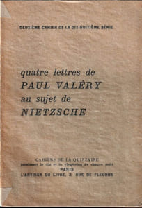 Quatre Lettres De Paul Valéry Au Sujet De Nietzsche.