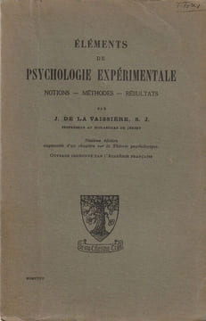 Eléments de Psychologie expérimentale -  Notions, méthodes, résultats.. Vaissière Jean (De la )