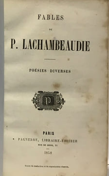 Fables - poésies diverses. Lachambeaudie Pierre