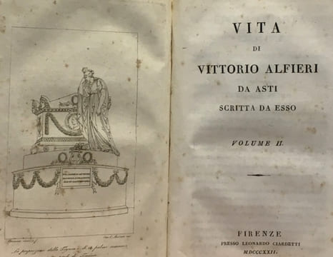 Vita di Vittorio Alfieri da Asti Scritta da esso - volume I + volume II (deux volumes compilés en un livre). Vittorio Alfieri
