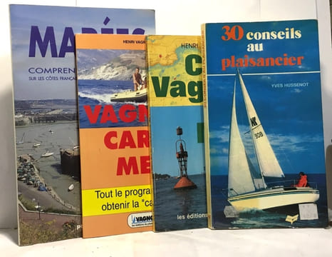 30 conseils au plaisancier + Code vagnon de la er 1er volume 17e édition + Carte Mer Vagnon + Marées comprendre les marées (Odile Guérin) --- 4 ...