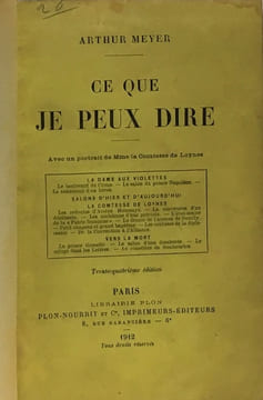 Ce que je peux dire. Meyer Arthur