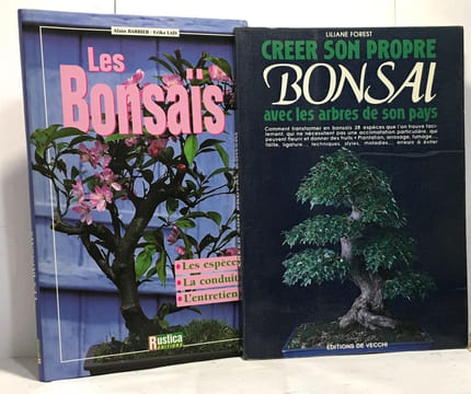Les bonsaïs: les espèces la conduite l'entretien + Créer son propre Bonsaï avec les arbres de son pays (Liliane Forest) --- 2 livres. Alain Barbier ...