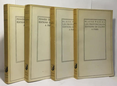Pensées (tome un et deux) + Les provinciales (tome un et deux) --- 4 volumes. Blaise Pascal