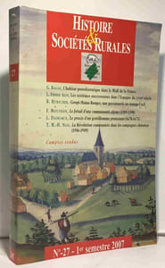 Histoire et sociétés rurales N° 27 1er semestre