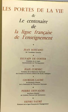 Les portes de la vie - 10 livres: Japon Pologne Inde Italie U.R.S.S. R.A.U. Israël; Canada; France + Les portes de la vie et le centenaire de la ligue ...