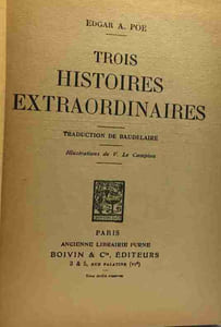 Trois histoires extraordinaires - traduction de Baudelaire - Illustrations de V. Le Campion -- le scarabée d'or; assassinat dans la rue morgue; descente dans le maelström