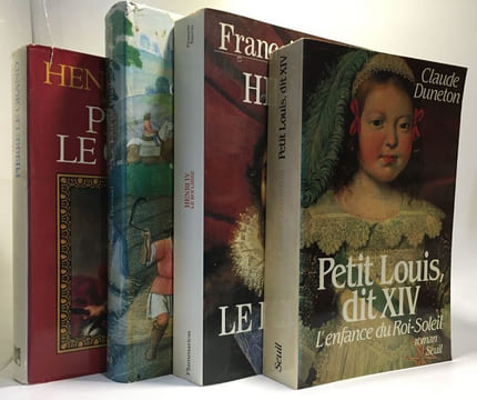 Pierre Le Grand + Petit Loui dit XIV + Henri IV + Le tour de France médiéval --- 4 livres biographiques et historiques. Troyat Pernoud Duneton Bayrou