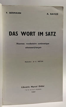 Das wort im satz -- nouveau vocabulaire systématique allemand-français --- illustrations dde H. Breton + Le mot dans la phrase vocabulaire ...