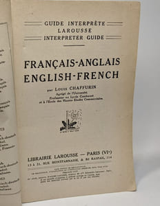 Français - Anglais / English French --- guide interprète interpréter et guide Larousse
