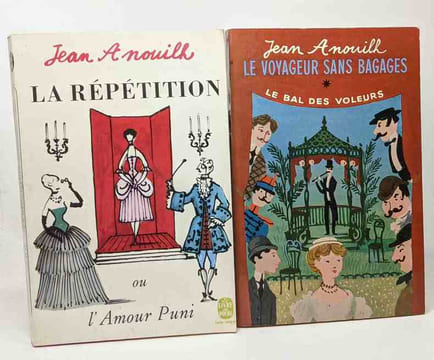 7 volumes: Antigone Colombe Becket La répétition ou l'amour puni le rendez-vous des Senlis suivi de Léocadia + La sauvage suivi de l'invitation au ...