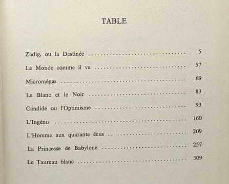 Contes. Voltaires