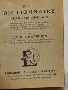 Dictionnaire Français-Anglais / Small English-Frenc dictionary