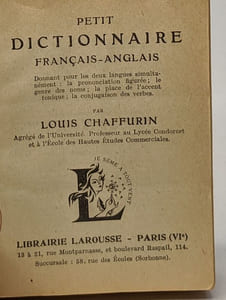 Dictionnaire Français-Anglais / Small English-Frenc dictionary