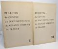 10 bulletins de documentation du Grand Orient de France + 2 documents: Humanisme + Documents Maçonniques (supplément bulletin 34-35). GRAND ORIENT DE ...
