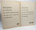 10 bulletins de documentation du Grand Orient de France + 2 documents: Humanisme + Documents Maçonniques (supplément bulletin 34-35). GRAND ORIENT DE ...